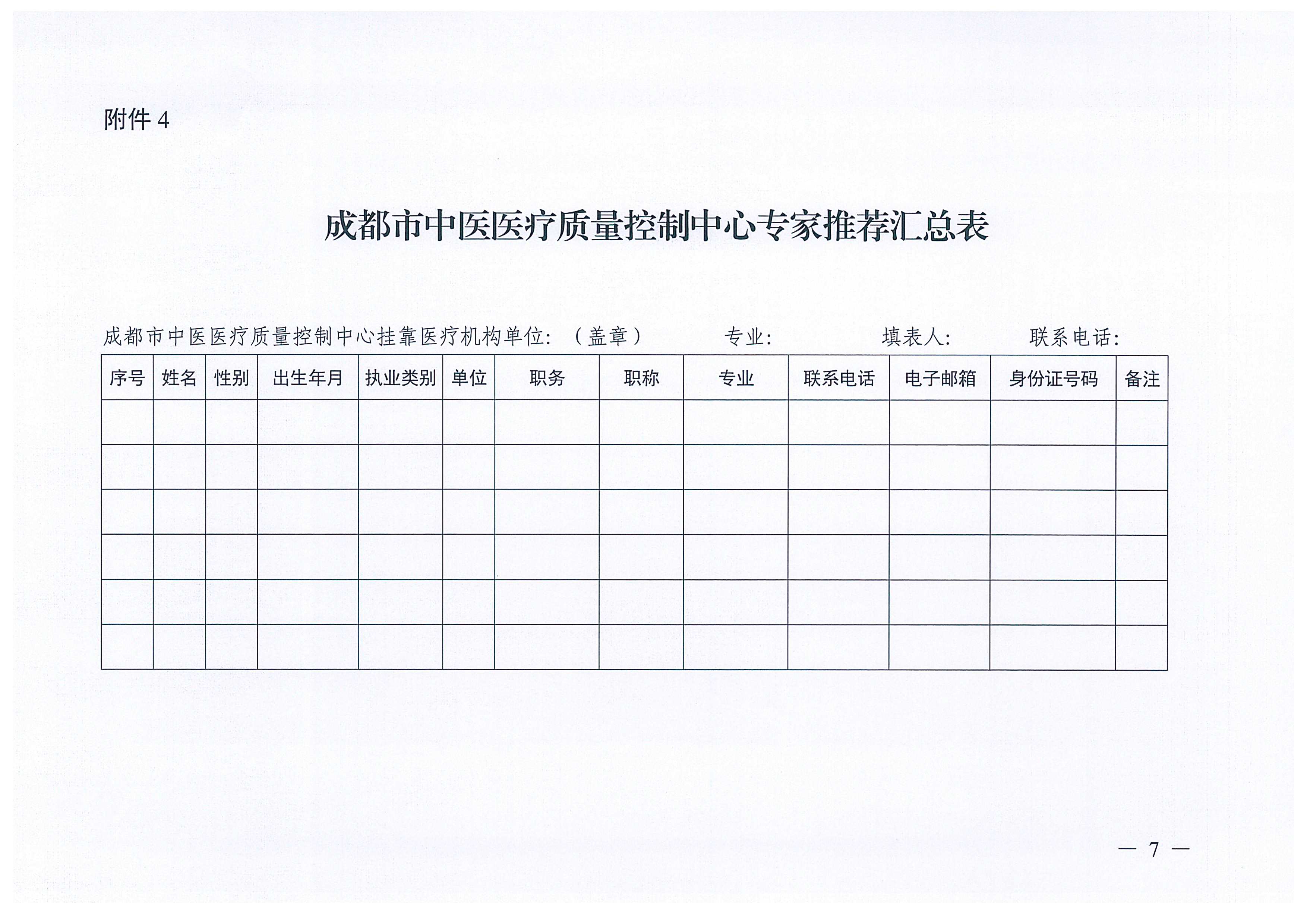 2019、8 关于确定成都市中医医疗质量控制中心挂靠医疗机构的通知_页面_7